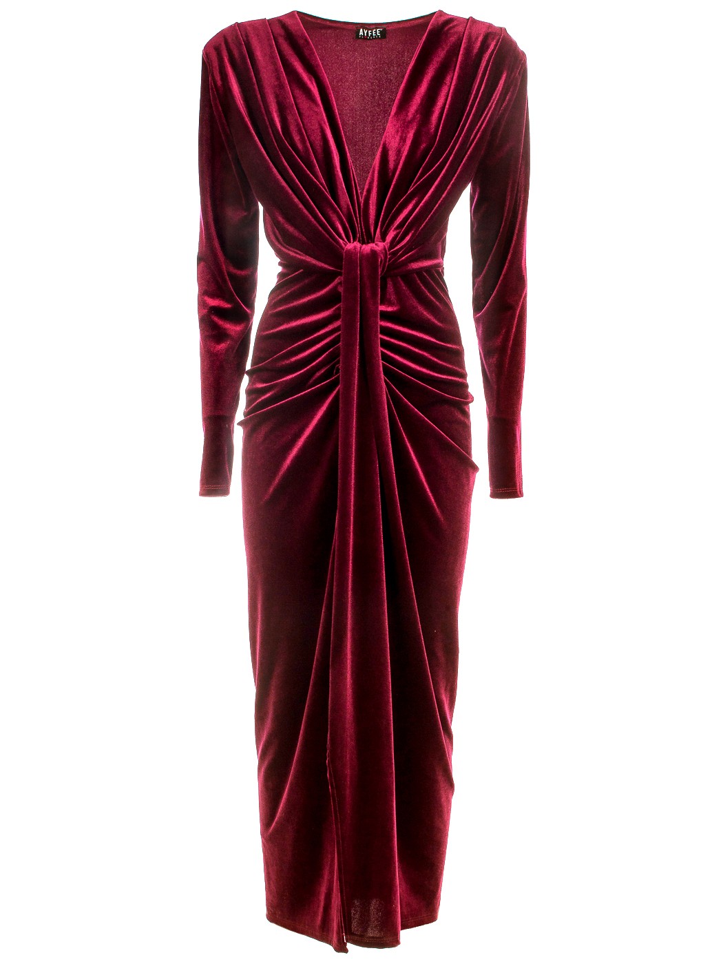 ABITO VELLUTO CON SCOLLO, 2 TG  - BURGUNDY